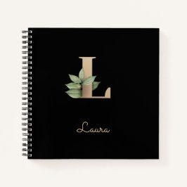 Eleganter Botanischer Monogramm-Brief L Notizblock