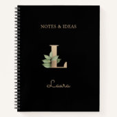 Eleganter Botanischer Monogramm-Brief L Notizblock (Vorderseite)
