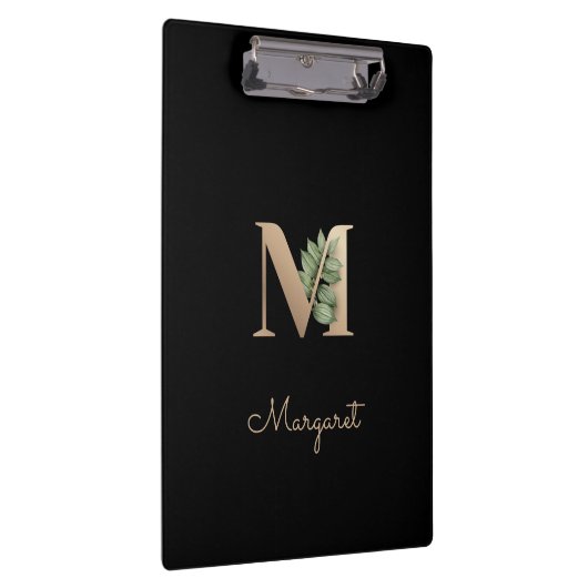 Eleganter Botanischer Monogramm-Brief M Klemmbrett (Rechts)