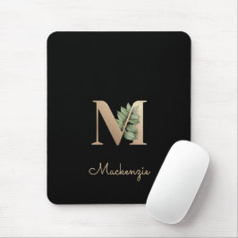 Eleganter Botanischer Monogramm-Brief M Mousepad