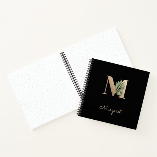 Eleganter Botanischer Monogramm-Brief M Notizblock (Innenseite)