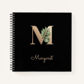 Eleganter Botanischer Monogramm-Brief M Notizblock (Vorderseite)
