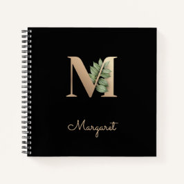 Eleganter Botanischer Monogramm-Brief M Notizblock