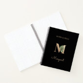Eleganter Botanischer Monogramm-Brief M Notizblock (Innenseite)