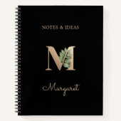 Eleganter Botanischer Monogramm-Brief M Notizblock (Vorderseite)