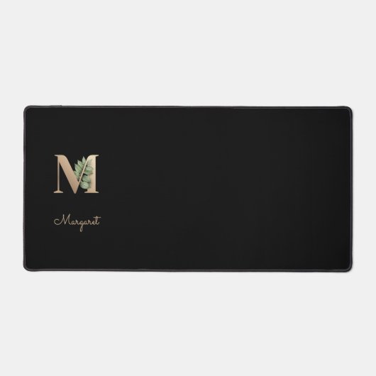 Eleganter Botanischer Monogramm-Brief M Schreibtischunterlage (Vorderseite)