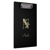Eleganter Botanischer Monogramm-Brief N Klemmbrett (Rechts)