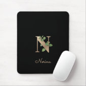 Eleganter Botanischer Monogramm-Brief N Mousepad (Mit Mouse)