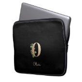 Eleganter Botanischer Monogramm-Brief oder Laptop- Laptopschutzhülle (Vorderseite Links)