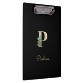 Eleganter Botanischer Monogramm-Brief P Klemmbrett (Rechts)