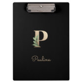 Eleganter Botanischer Monogramm-Brief P Klemmbrett (Vorderseite)