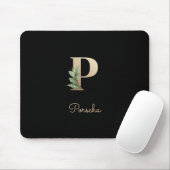 Eleganter Botanischer Monogramm-Brief P Mousepad (Mit Mouse)