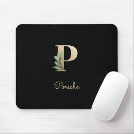 Eleganter Botanischer Monogramm-Brief P Mousepad