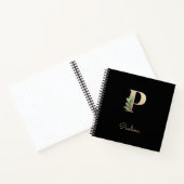 Eleganter Botanischer Monogramm-Brief P Notizblock (Innenseite)