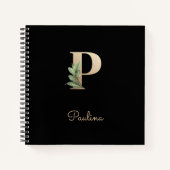 Eleganter Botanischer Monogramm-Brief P Notizblock (Vorderseite)