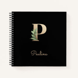 Eleganter Botanischer Monogramm-Brief P Notizblock