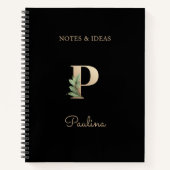 Eleganter Botanischer Monogramm-Brief P Notizblock (Vorderseite)