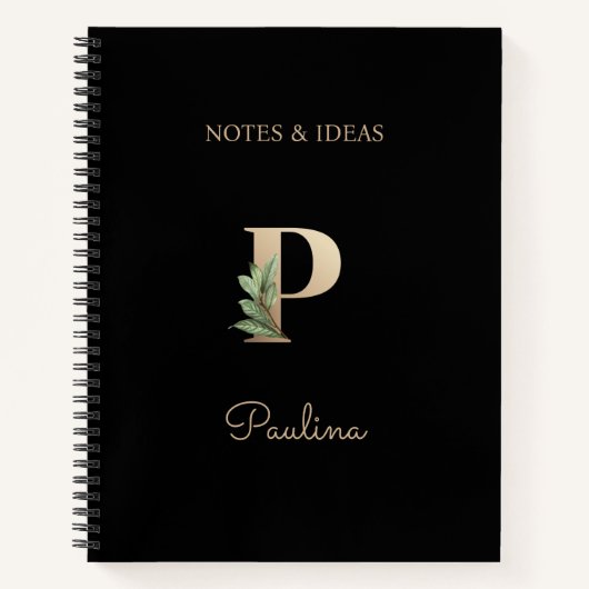 Eleganter Botanischer Monogramm-Brief P Notizblock (Vorderseite)