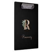 Eleganter Botanischer Monogramm-Brief R Klemmbrett (Rechts)