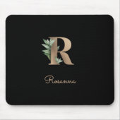 Eleganter Botanischer Monogramm-Brief R Mousepad (Vorne)