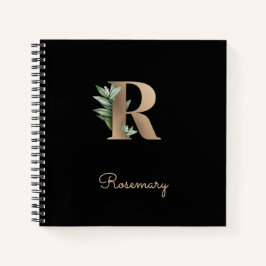 Eleganter Botanischer Monogramm-Brief R Notizblock