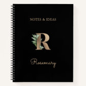 Eleganter Botanischer Monogramm-Brief R Notizblock (Vorderseite)