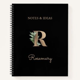 Eleganter Botanischer Monogramm-Brief R Notizblock