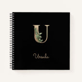Eleganter Botanischer Monogramm-Brief U Notizblock (Vorderseite)