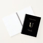 Eleganter Botanischer Monogramm-Brief U Notizblock (Innenseite)