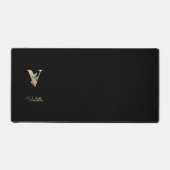 Eleganter Botanischer Monogramm-Brief V Schreibtischunterlage (Vorderseite)