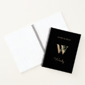 Eleganter Botanischer Monogramm-Brief W Notizblock (Innenseite)