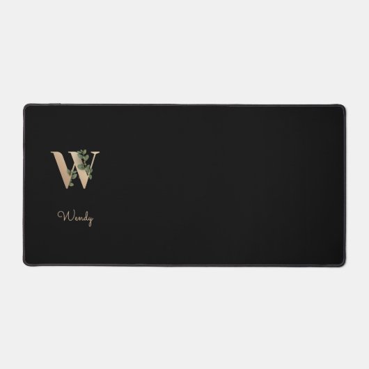 Eleganter Botanischer Monogramm-Brief W Schreibtischunterlage (Vorderseite)