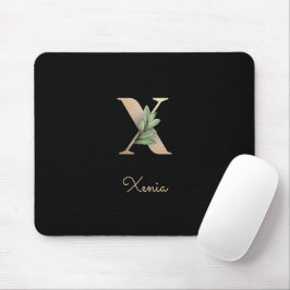 Eleganter Botanischer Monogramm-Brief X Mousepad