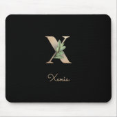 Eleganter Botanischer Monogramm-Brief X Mousepad (Vorne)