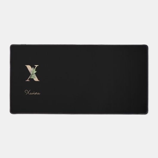 Eleganter Botanischer Monogramm-Brief X Schreibtischunterlage (Vorderseite)