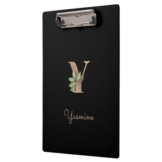 Eleganter Botanischer Monogramm-Brief Y Klemmbrett (Links)