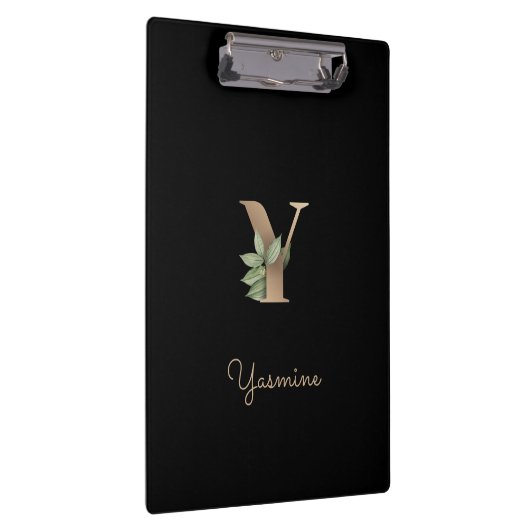 Eleganter Botanischer Monogramm-Brief Y Klemmbrett (Rechts)