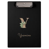 Eleganter Botanischer Monogramm-Brief Y Klemmbrett (Vorderseite)