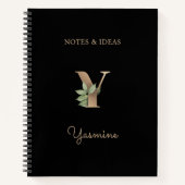 Eleganter Botanischer Monogramm-Brief Y Notizblock (Vorderseite)