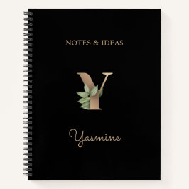 Eleganter Botanischer Monogramm-Brief Y Notizblock
