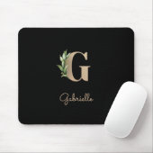 Eleganter Botanischer Monogramm-Buchstabe G Mousepad (Mit Mouse)