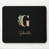 Eleganter Botanischer Monogramm-Buchstabe G Mousepad (Vorne)