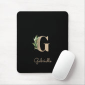 Eleganter Botanischer Monogramm-Buchstabe G Mousepad (Mit Mouse)
