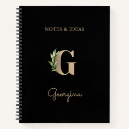 Eleganter Botanischer Monogramm-Buchstabe G Notizblock