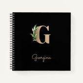 Eleganter Botanischer Monogramm-Buchstabe G Notizblock (Vorderseite)