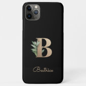 Eleganter Botanischer Monogramm-Goldbrief B Case-Mate iPhone Hülle (Rückseite)