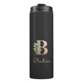 Eleganter Botanischer Monogramm-Goldbrief B Thermosbecher (Vorderseite)