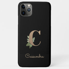 Eleganter Botanischer Monogramm-Goldbrief C Case-Mate iPhone Hülle