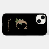Eleganter Botanischer Monogramm-Goldbrief C Case-Mate iPhone Hülle (Rückseite (Horizontal))