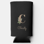 Eleganter Botanischer Monogramm-Goldbrief C Selters Dosenkühler (Vorderseite)